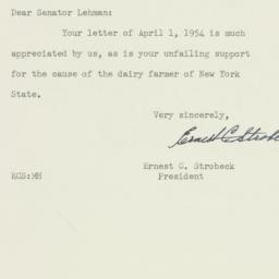 Letter: 1954 April 8