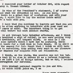 Letter: 1951 October 25