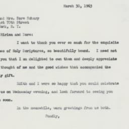 Letter: 1963 March 30