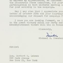 Letter: 1960 October 28