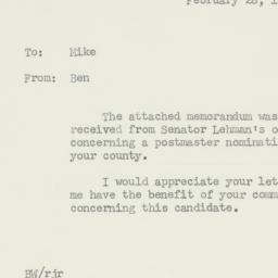 Memorandum: 1956 February 28