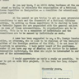 Letter: 1954 March 18