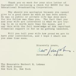 Letter: 1962 September 27