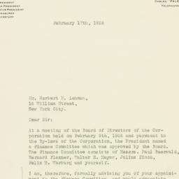 Letter: 1926 February 17