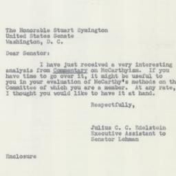 Letter: 1953 March 18