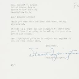 Letter: 1952 November 7