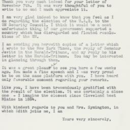 Letter: 1960 November 10
