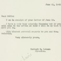 Letter: 1943 June 21
