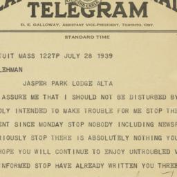Letter: 1939 July 28