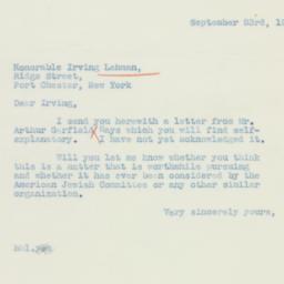 Letter: 1938 September 23