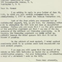 Letter: 1951 July 2