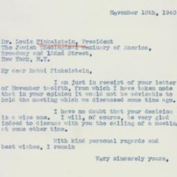 Letter: 1940 November 18