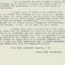Letter: 1951 April 26