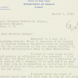 Letter: 1932 August 3