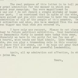 Letter: 1952 November 6