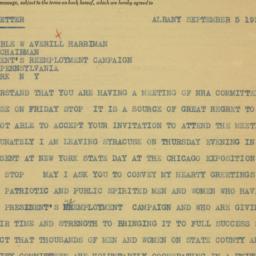 Letter: 1933 September 5