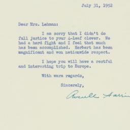 Speech: 1952 July 31