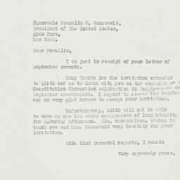 Letter: 1938 September 9