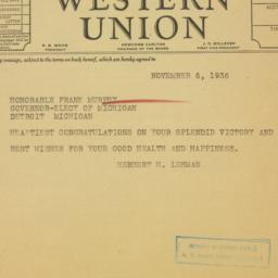 Telegram: 1936 November 6