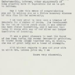 Letter: 1961 October 11