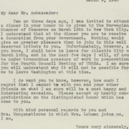 Letter: 1946 March 9