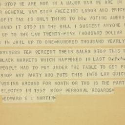 Letter: 1950 July 31