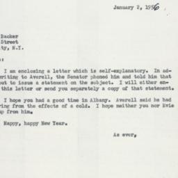 Letter: 1956 January 2