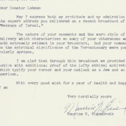 Letter: 1954 October 18