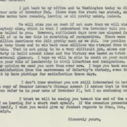 Letter: 1952 November 8