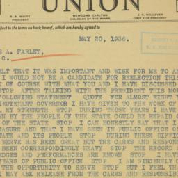 Telegram: 1936 May 20