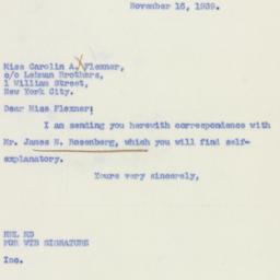 Letter: 1939 November 16
