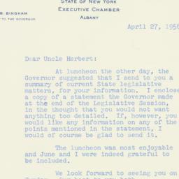 Letter: 1956 April 27