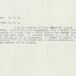 Memorandum: 1956 August 31