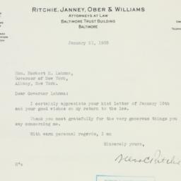 Letter: 1935 January 21