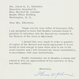 Letter: 1954 February 18
