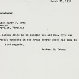 Telegram: 1952 March 23