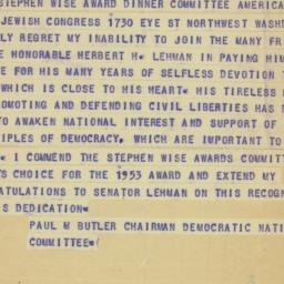 Telegram: 1955 May 12