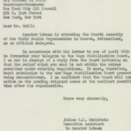 Letter: 1951 May 7