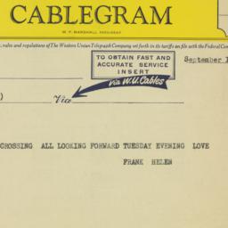 Telegram: 1958 September 10
