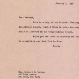 Letter: 1959 January 2