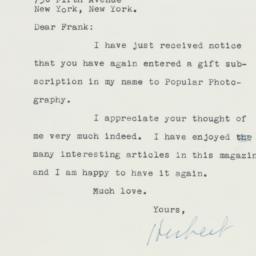 Letter: 1960 December 20
