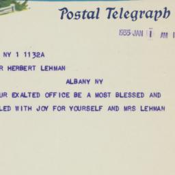 Telegram: 1935 January 1