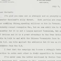 Letter: 1954 July 9