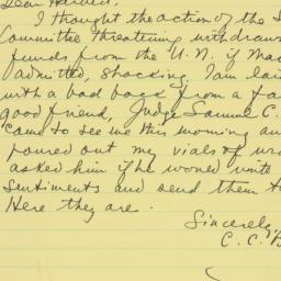 Letter: 1953 May 31