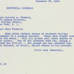 Letter: 1939 November 27