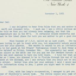 Letter: 1951 November 1