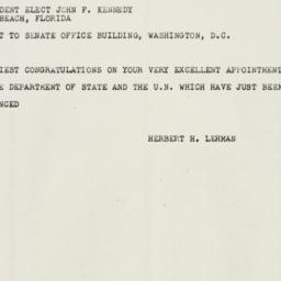 Letter: 1960 December 12