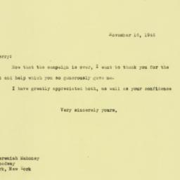 Letter: 1946 November 16