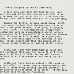 Letter: 1960 June 22