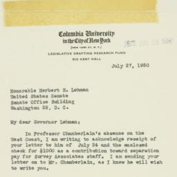 Letter: 1950 July 27